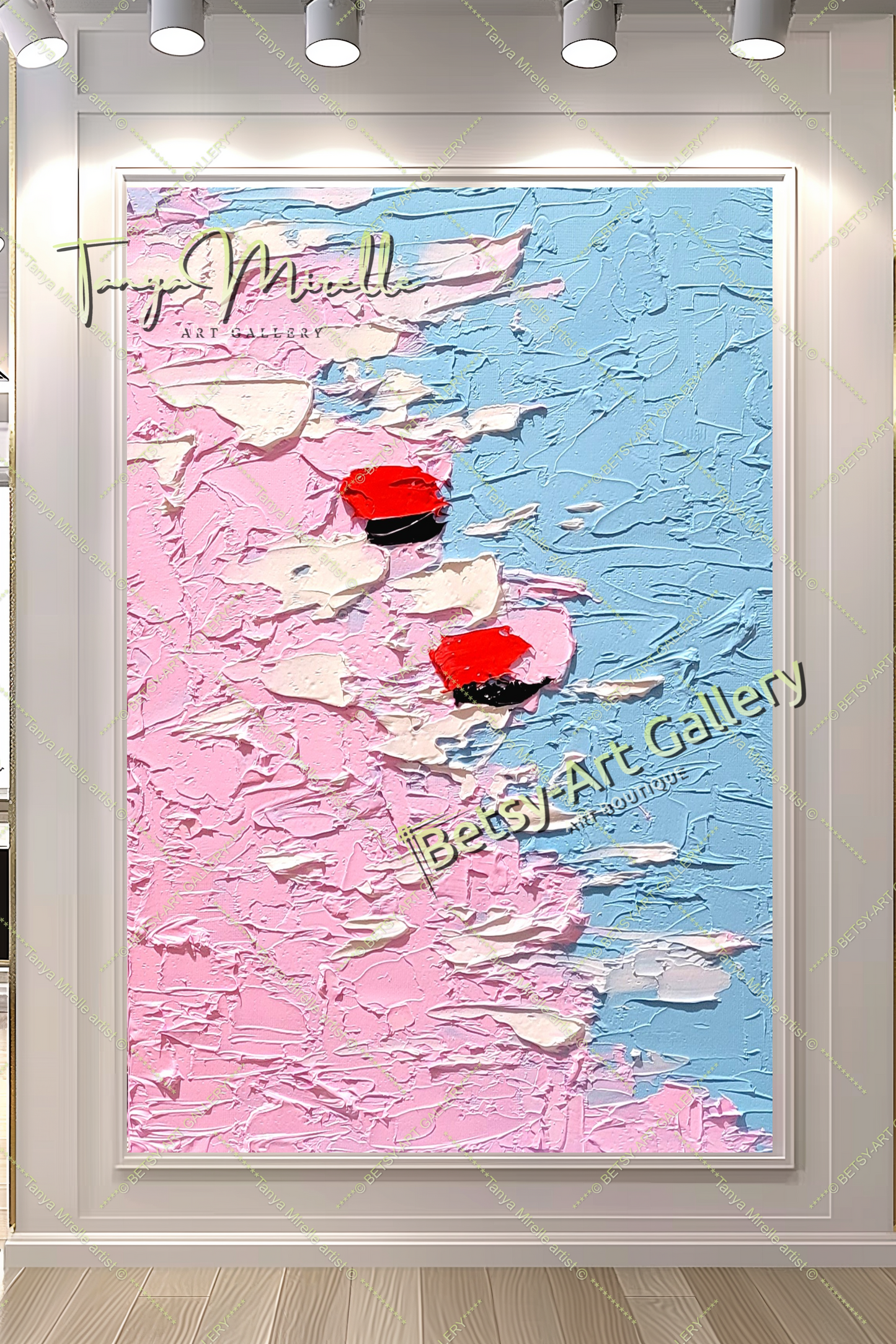 Pastel Breeze - Peinture abstraite à l'impasto floral sur toile, décoration murale moderne pour la maison, le bureau