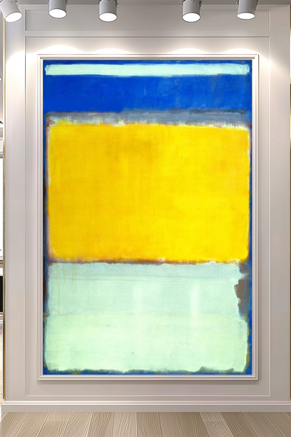 Mark Rothko Art - Large Blue Abstract Oil Painting on Canvas