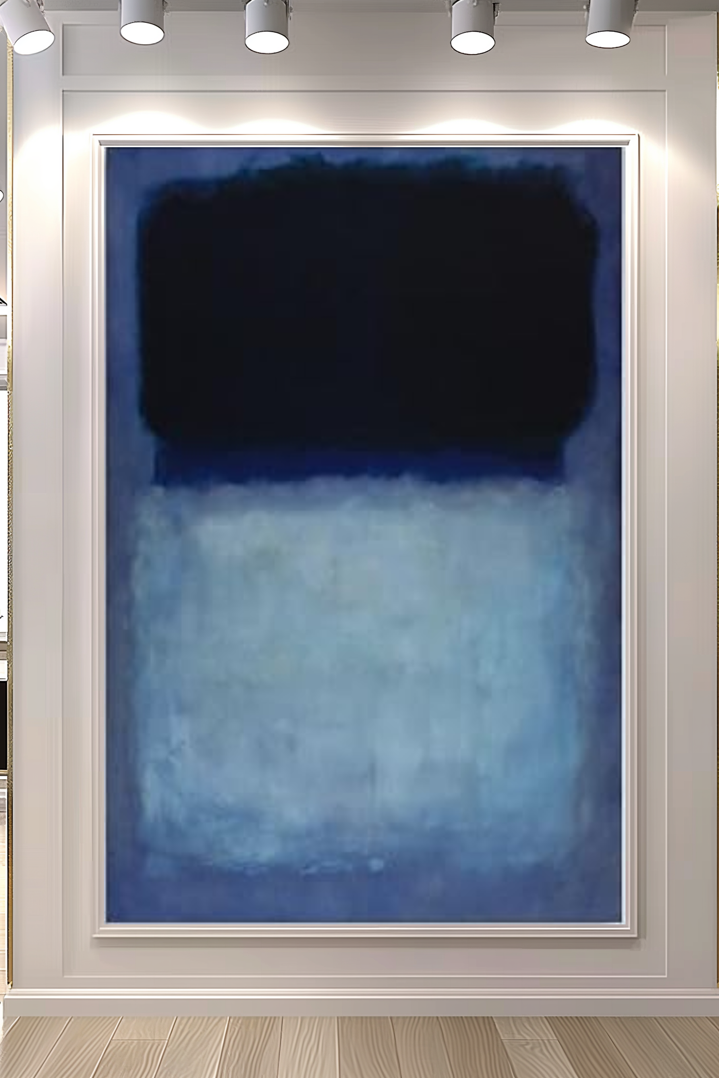 Mark Rothko Art - Large Blue Abstract Oil Painting on Canvas