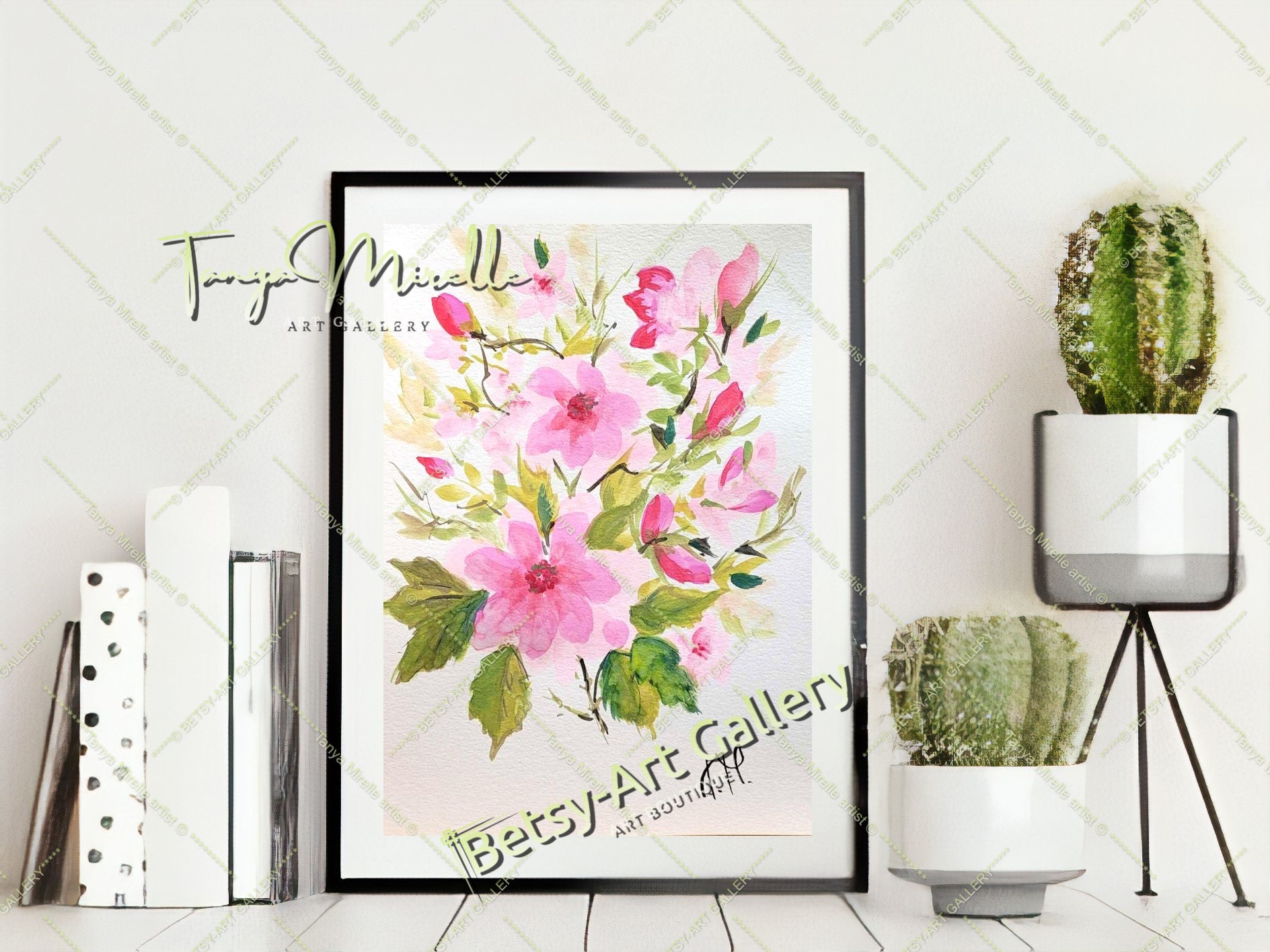 Spring Flowers Watercolor Painting, Botanical Wall Art {{ shop_name }}watercolor art print birthday gift blooming garden art botanical print colorful painting floral art floral painting garden painting gift for mom mediterranean art nature painting paper painting small painting wall art home decor watercolor floral watercolor flowers watercolor landscape watercolor painting wildflowers painting