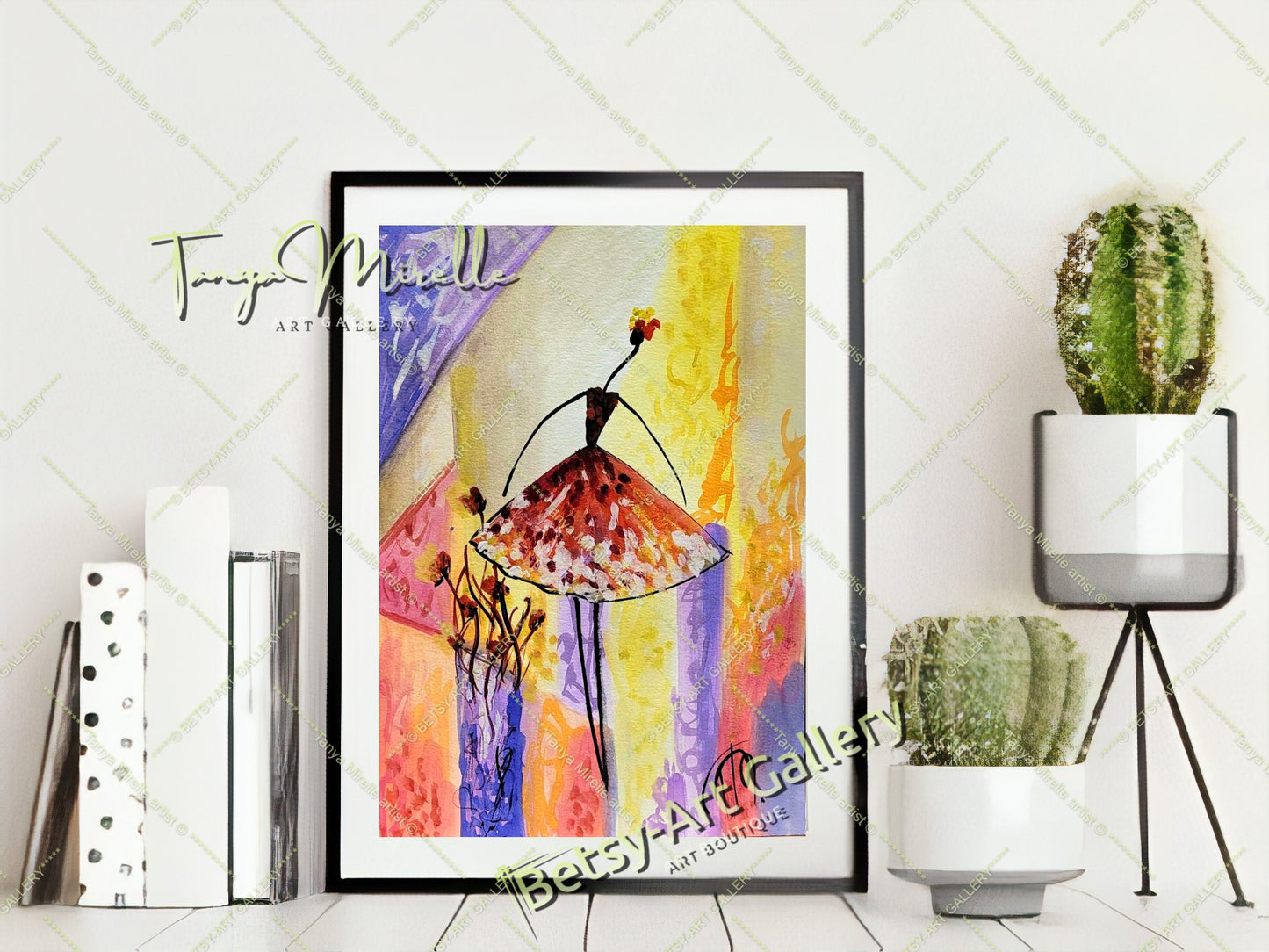 Elegant Ballerina Dance Art, Watercolor Ballet Painting, No Frame {{ shop_name }}watercolor abstract dance print art for girls Ballerina Dance ballerina print ballet decor ballet painting birthday gift colorful painting dance wall art dancer illustration dancer wall art elegant art gift for mom paper painting small painting watercolor art watercolor painting