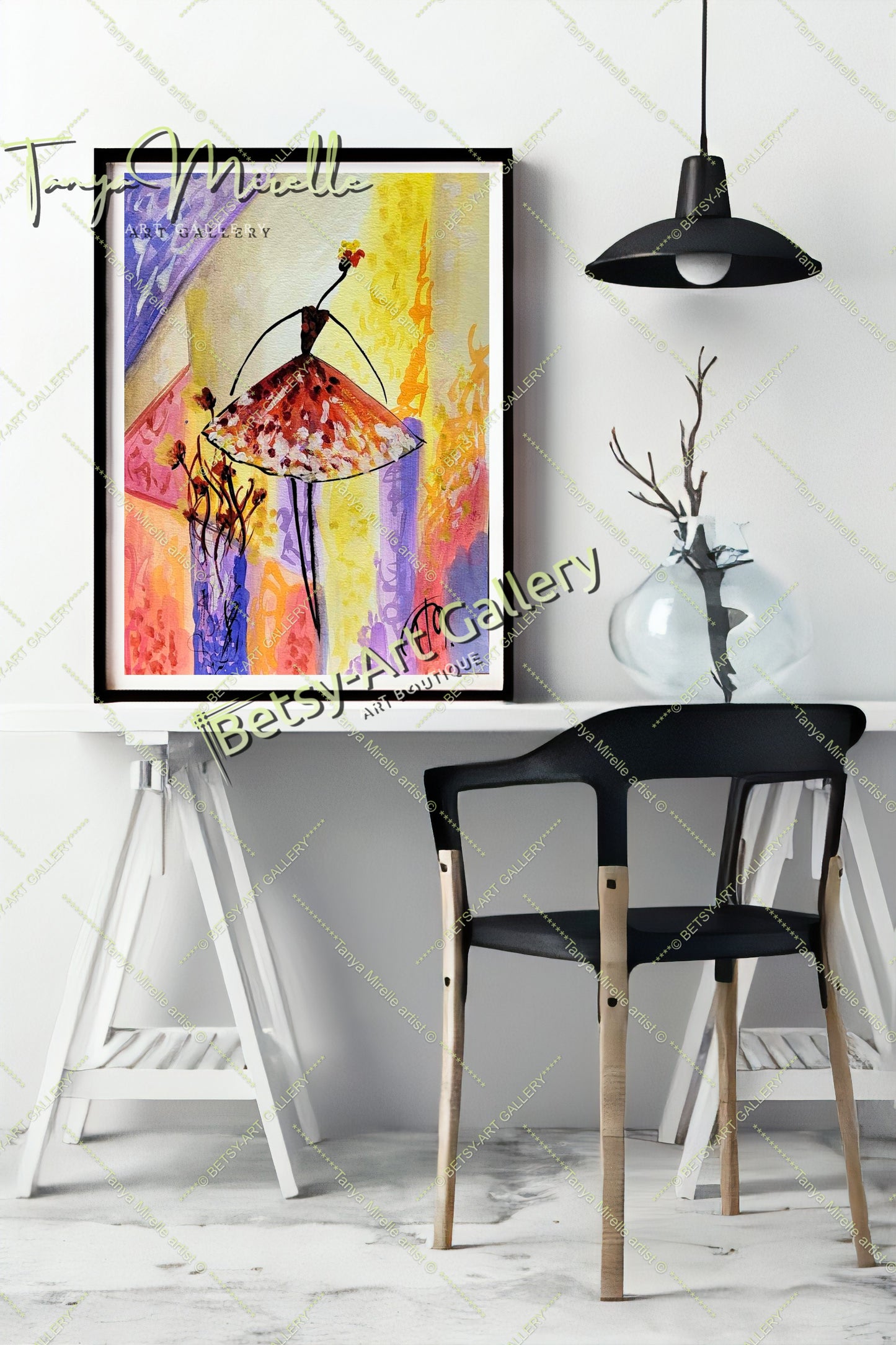 Elegant Ballerina Dance Art, Watercolor Ballet Painting, No Frame {{ shop_name }}watercolor abstract dance print art for girls Ballerina Dance ballerina print ballet decor ballet painting birthday gift colorful painting dance wall art dancer illustration dancer wall art elegant art gift for mom paper painting small painting watercolor art watercolor painting