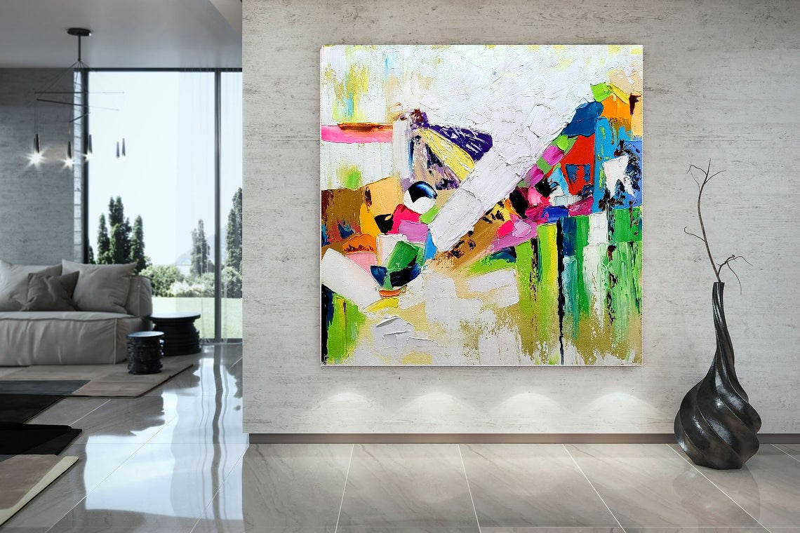 Large Modern Abstract Art for Living room, Impasto Oil Painting on Canvas