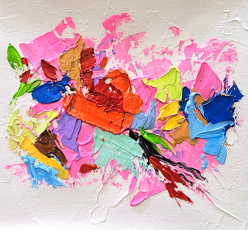 Pink Symphony, Modern Abstract Impasto Oil Painting on Canvas – Large – Oil on Canvas – {{ product.title }} canvas artwork by Tanya Mirelle – modern wall decor – original artwork for home, living room, office, or gallery – original artwork by BETSY-ART GALLERY