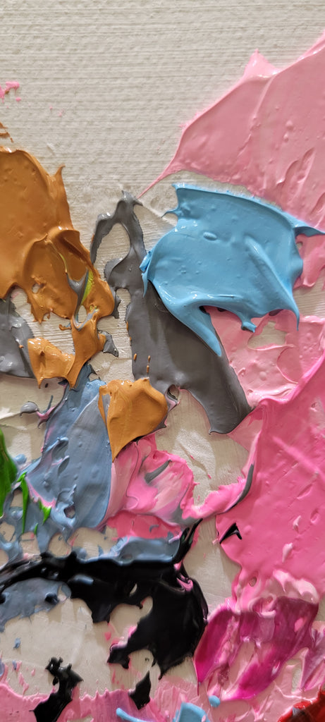 Pink Symphony, Modern Abstract Impasto Oil Painting on Canvas – Large – Oil on Canvas – {{ product.title }} canvas artwork by Tanya Mirelle – modern wall decor – original artwork for home, living room, office, or gallery – original artwork by BETSY-ART GALLERY