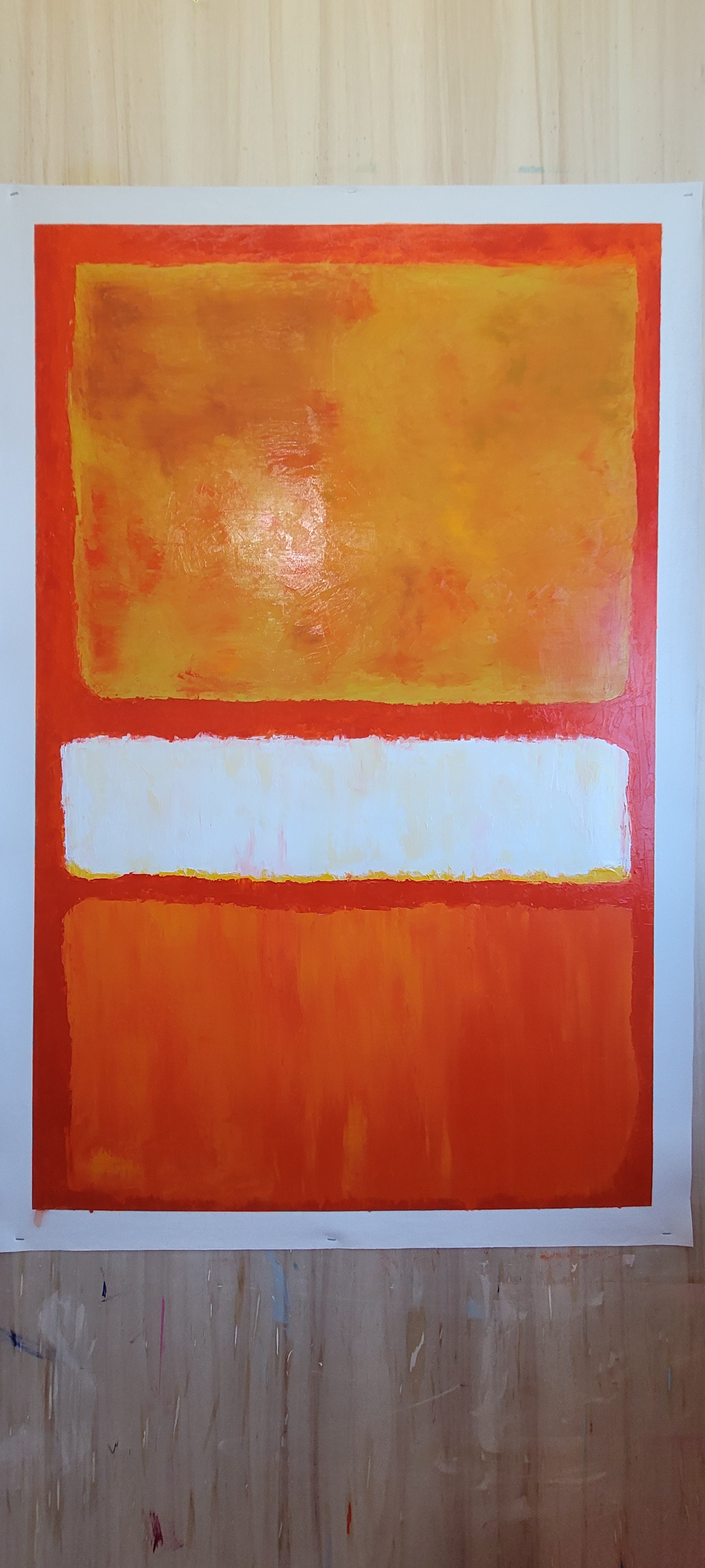 LARGE MODERN ABSTRACT WALL ART, Mark Rothko Inspired, Oil Painting on Canvas - Red Black Orange