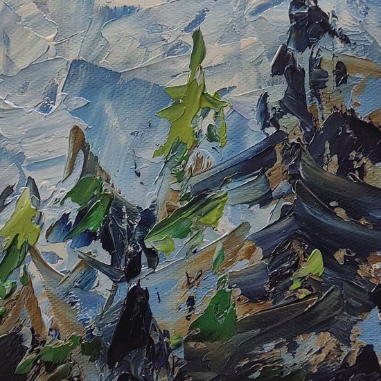 Impasto Painting, Abstract Landscape, Mountain Art, Oil Painting, Textured Painting, Handmade Art, Contemporary Art, Artistic Decor, Blue and Green Art, Scenic Painting, Landscape Art, Nature Lover Gift,