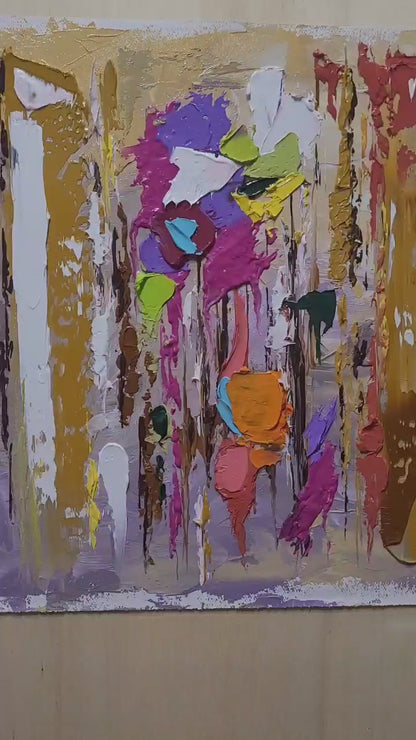 Vivid Modern Impasto Oil Painting - Colorful Original Canvas Artwork
