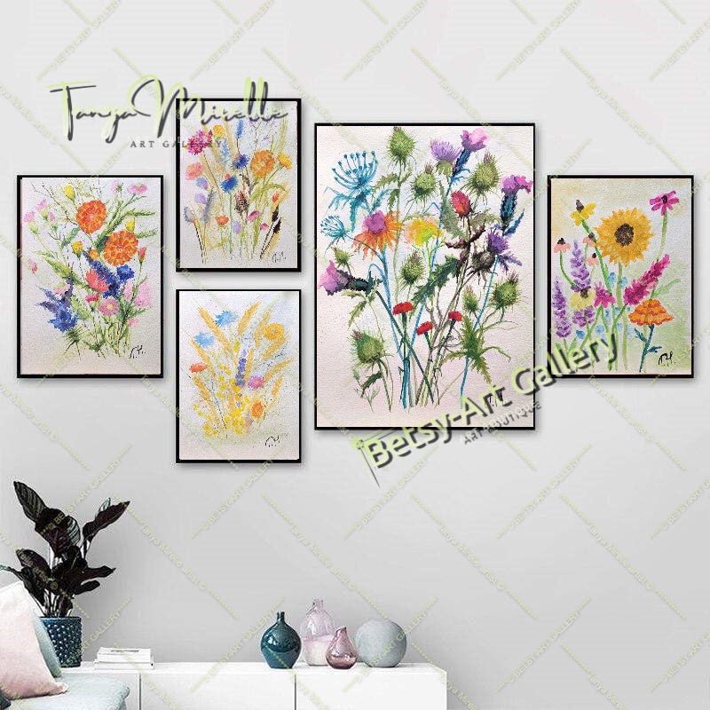 Watercolor Painting Ears of Wheat, Botanical Wall Art No Frame {{ shop_name }}watercolor art print birthday gift blooming garden art botanical print colorful painting floral art floral painting garden painting gift for mom mediterranean art nature painting paper painting small painting wall art home decor watercolor floral watercolor flowers watercolor landscape watercolor painting wildflowers painting