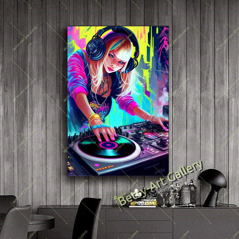Skater Girl Anime Print: Urban Anime Wall Decor – Large – Oil on Canvas – {{ product.title }} canvas artwork by Tanya Mirelle – modern wall decor – original artwork for home, living room, office, or gallery – original artwork by BETSY-ART GALLERY