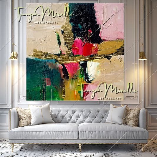 Modern Abstract Oil Painting on Canvas, Textured Art #209