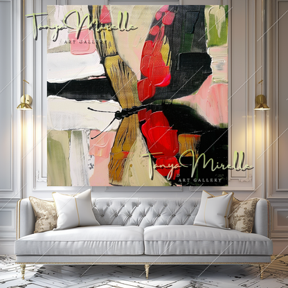 Handmade Abstract Oil Painting, Statement Wall Art #210
