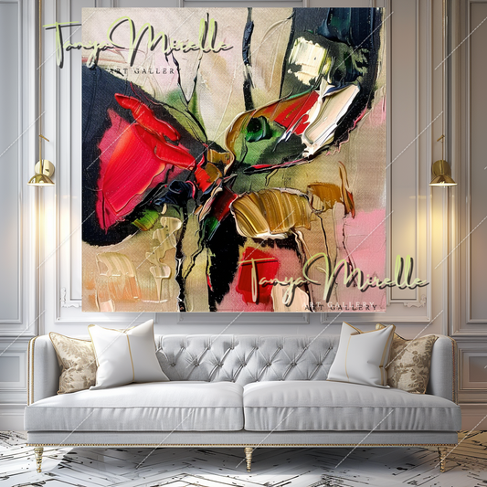 Handmade Abstract Oil Painting, Statement Wall Art #210