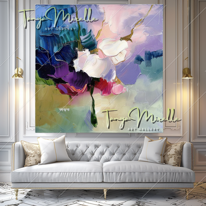 Luxury Abstract Oil Painting, Colorful Home Decor #212