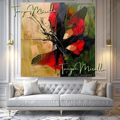 Vibrant Abstract Butterfly Canvas Oil Painting #205