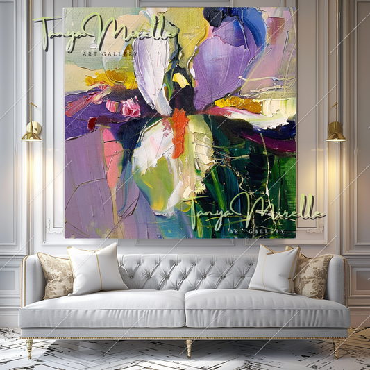 Modern Abstract Oil Painting, Bold Color Canvas #216