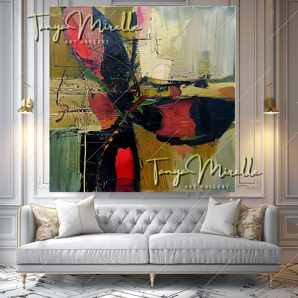 Vibrant Abstract Butterfly Canvas Oil Painting #205