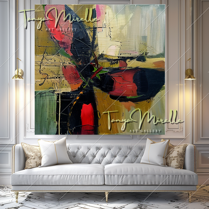 Vibrant Abstract Butterfly Canvas Oil Painting #205