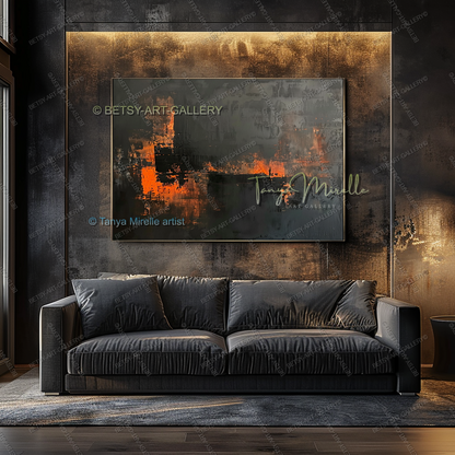 Copper Structure - Luxury Interior Abstract Artwork