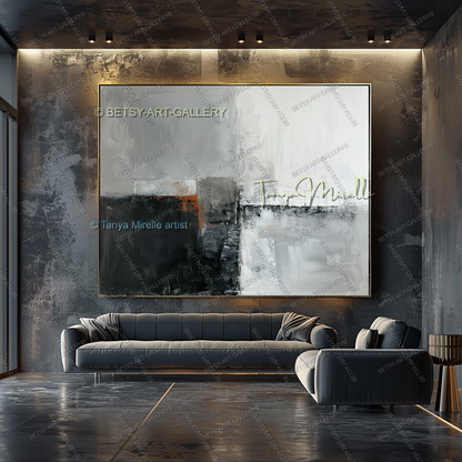 Copper Horizon - Handmade Abstract Art Industrial Design Spaces