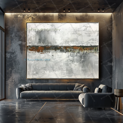 Copper Horizon - Handmade Abstract Art Industrial Design Spaces
