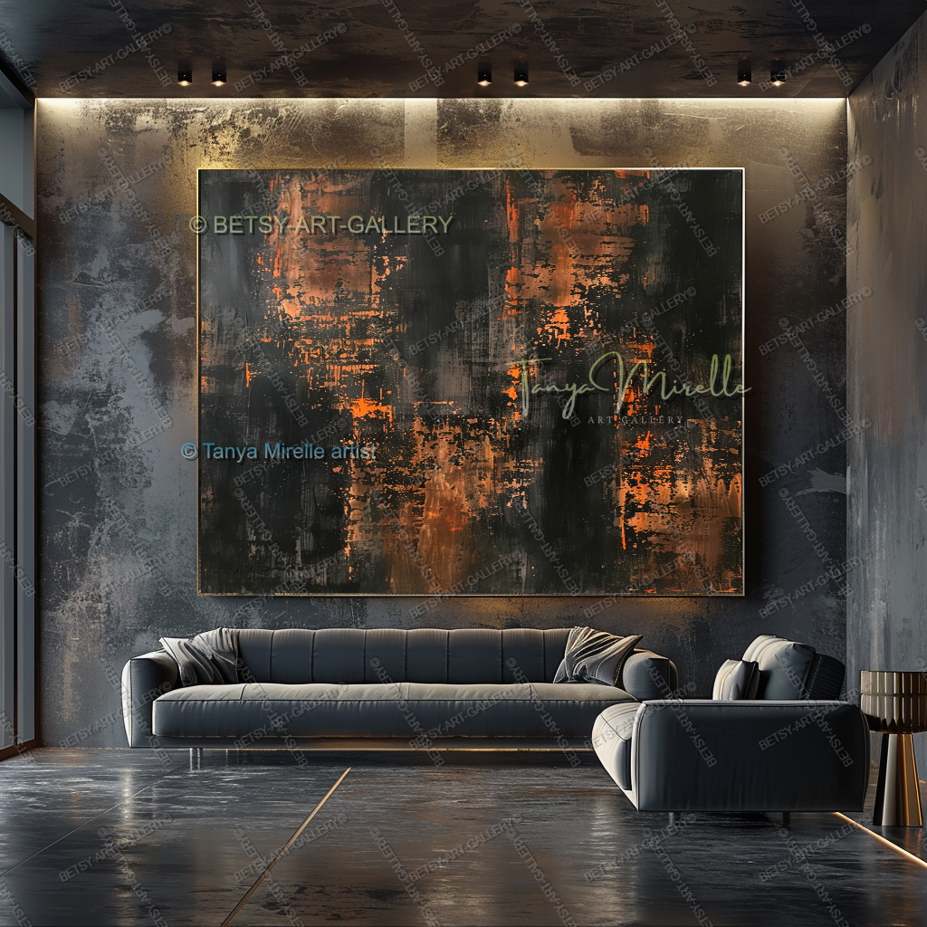 Copper Structure - Luxury Interior Abstract Artwork