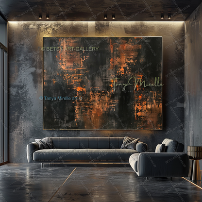 Copper Structure - Luxury Interior Abstract Artwork