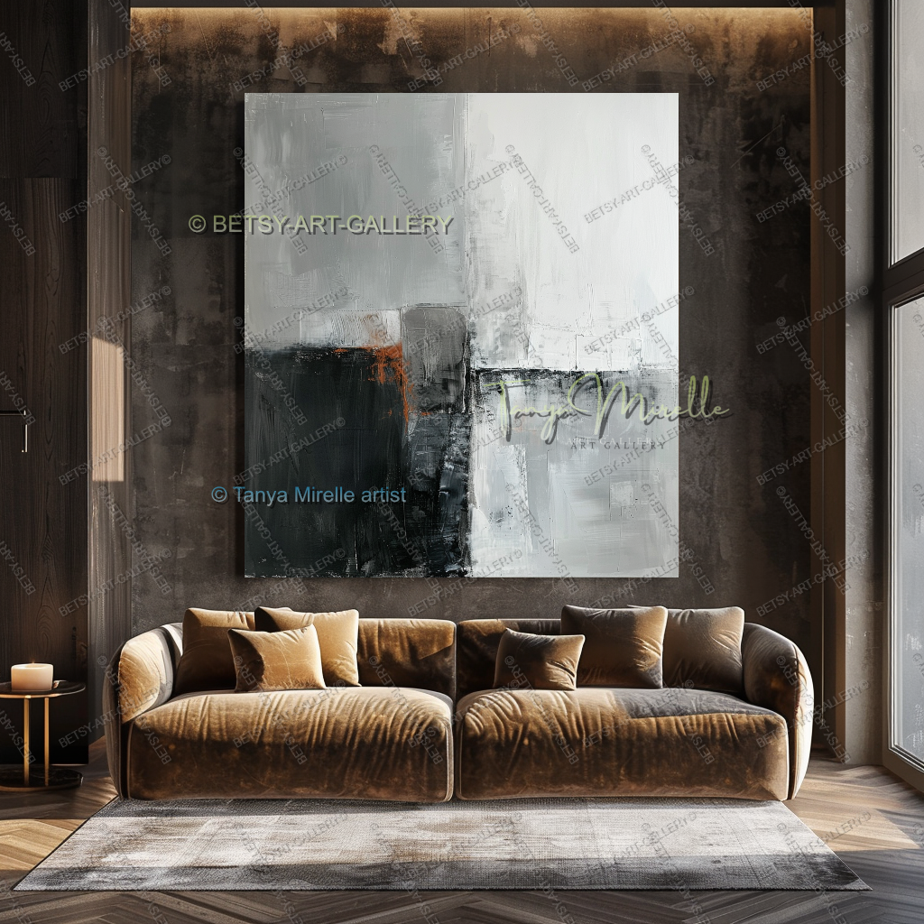 Copper Horizon - Handmade Abstract Art Industrial Design Spaces