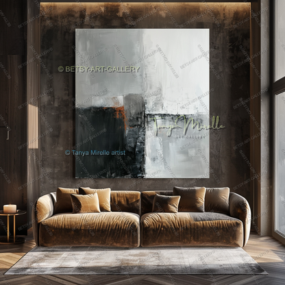 Copper Horizon - Handmade Abstract Art Industrial Design Spaces