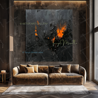 Copper Structure - Luxury Interior Abstract Artwork