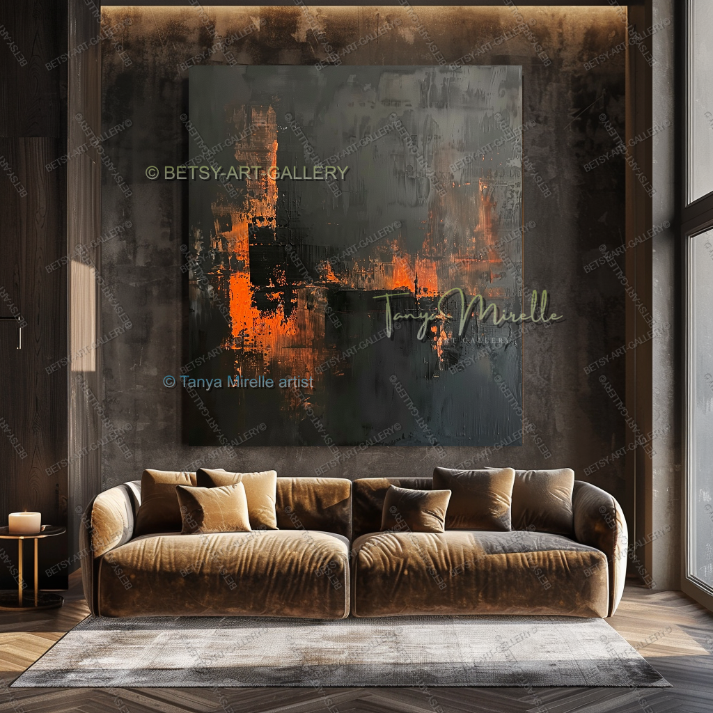Copper Structure - Luxury Interior Abstract Artwork