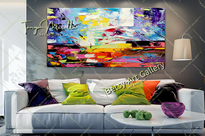 EXTRA LARGE Peinture à l’huile d’empâtement sur toile / Pas de cadre