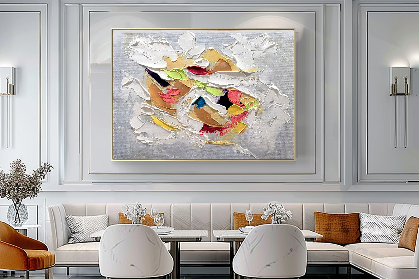 Modern Abstract Art for Living room, Impasto Oil Painting on Canvas