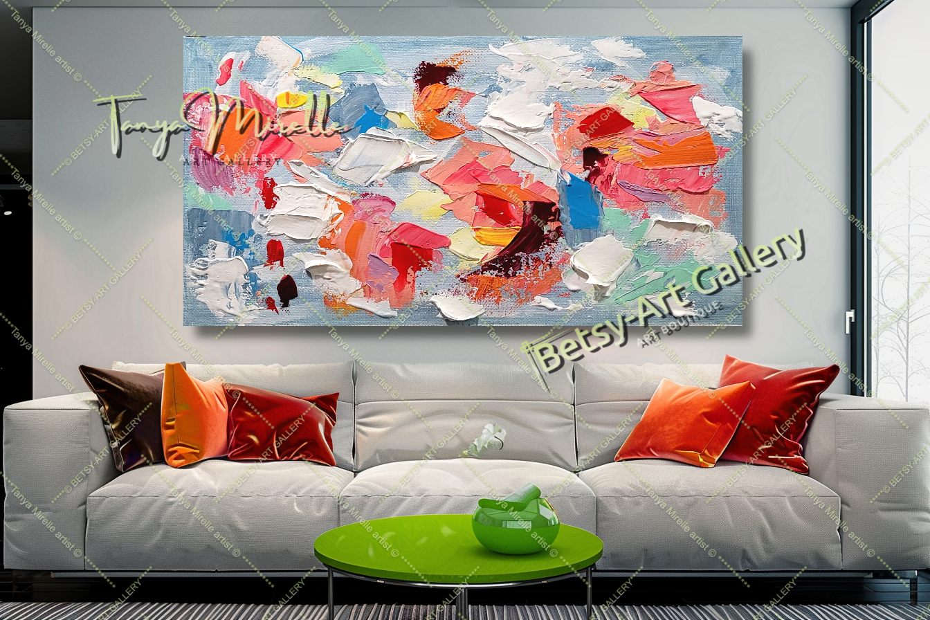 Colorful Chaos - Modern Abstract Impasto Painting on Canvas