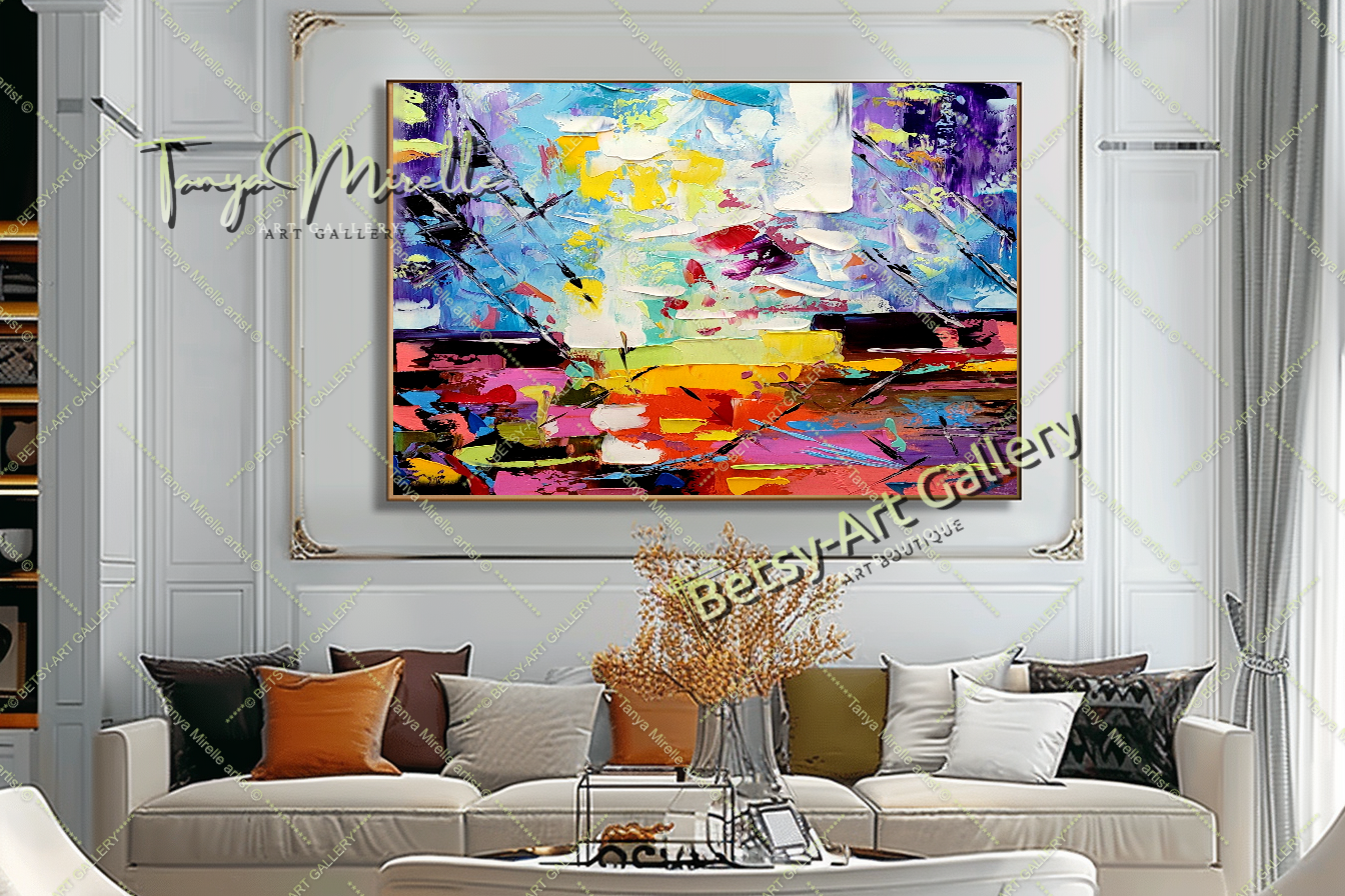 EXTRA LARGE Peinture à l’huile d’empâtement sur toile / Pas de cadre