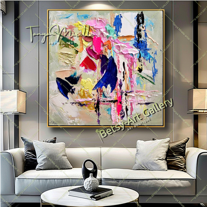 Large Modern Abstract Impasto Oil Painting for Living room