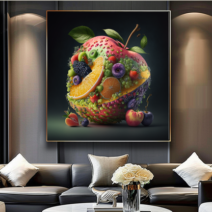 Fruit and Vegetable Boom Wall Art Print, Healthy Lifestyle