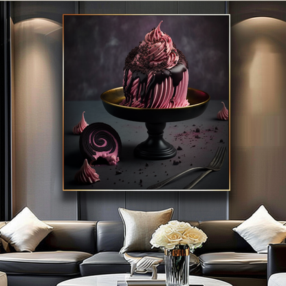 Black Forest Cake Wall Art Print, Bakery Wall Art