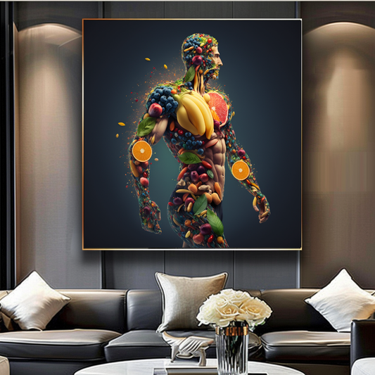 Fruit and Vegetable Boom Wall Art Print, Healthy Lifestyle