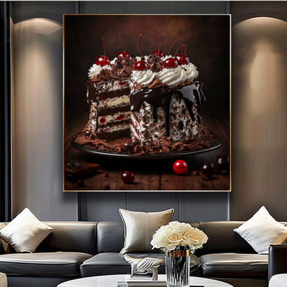 Black Forest Cake Wall Art Print, Bakery Wall Art
