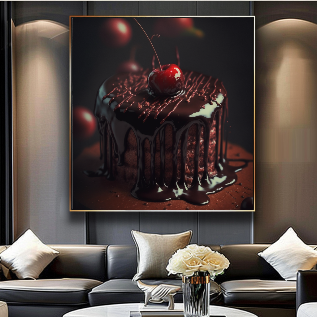 Black Forest Cake Wall Art Print, Bakery Wall Art