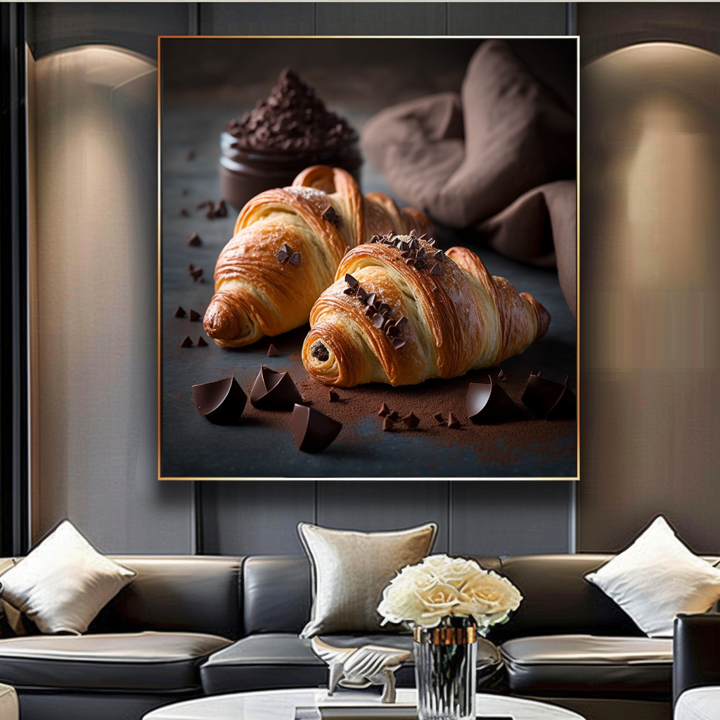 Golden Croissant Wall Art Print {{ shop_name }}Prints bakery art print cafe wall decor canvas print canvas wall art coffee shop decor croissant wall art dining room wall art food photography art french pastry art giclée prints kitchen wall decor large canvas print large wall art Large Wall Art Decor Living Room Art luxury food art modern art print modern kitchen decor print on canvas ready to hang canvas restaurant wall art rustic kitchen art still life photography stretched canvas art wall art prints
