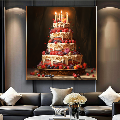 Black Forest Cake Wall Art Print, Bakery Wall Art