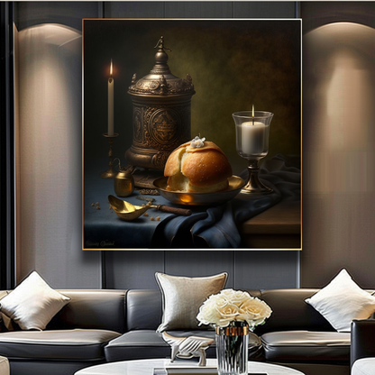 Modern Still Life Artwork, Café Dining Wall Art