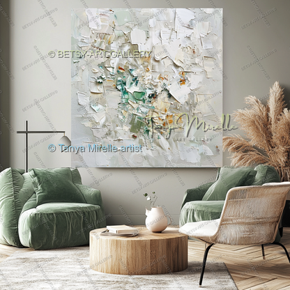 Soft Beige Composition – Handcrafted Impasto Oil Canvas