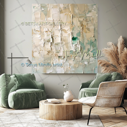Soft Beige Composition – Handcrafted Impasto Oil Canvas