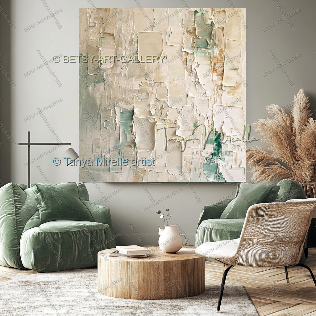 Soft Beige Composition – Handcrafted Impasto Oil Canvas