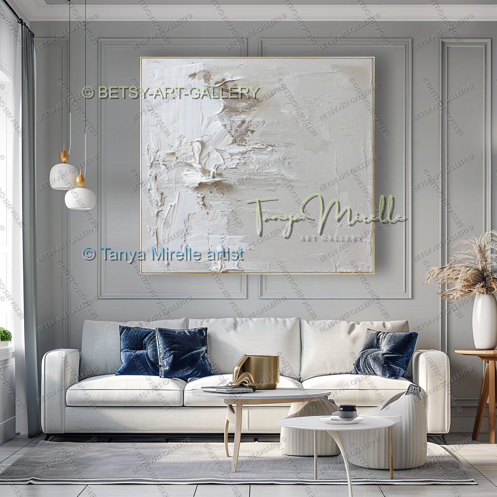 Luxury Minimalist Textured Abstract Canvas Painting