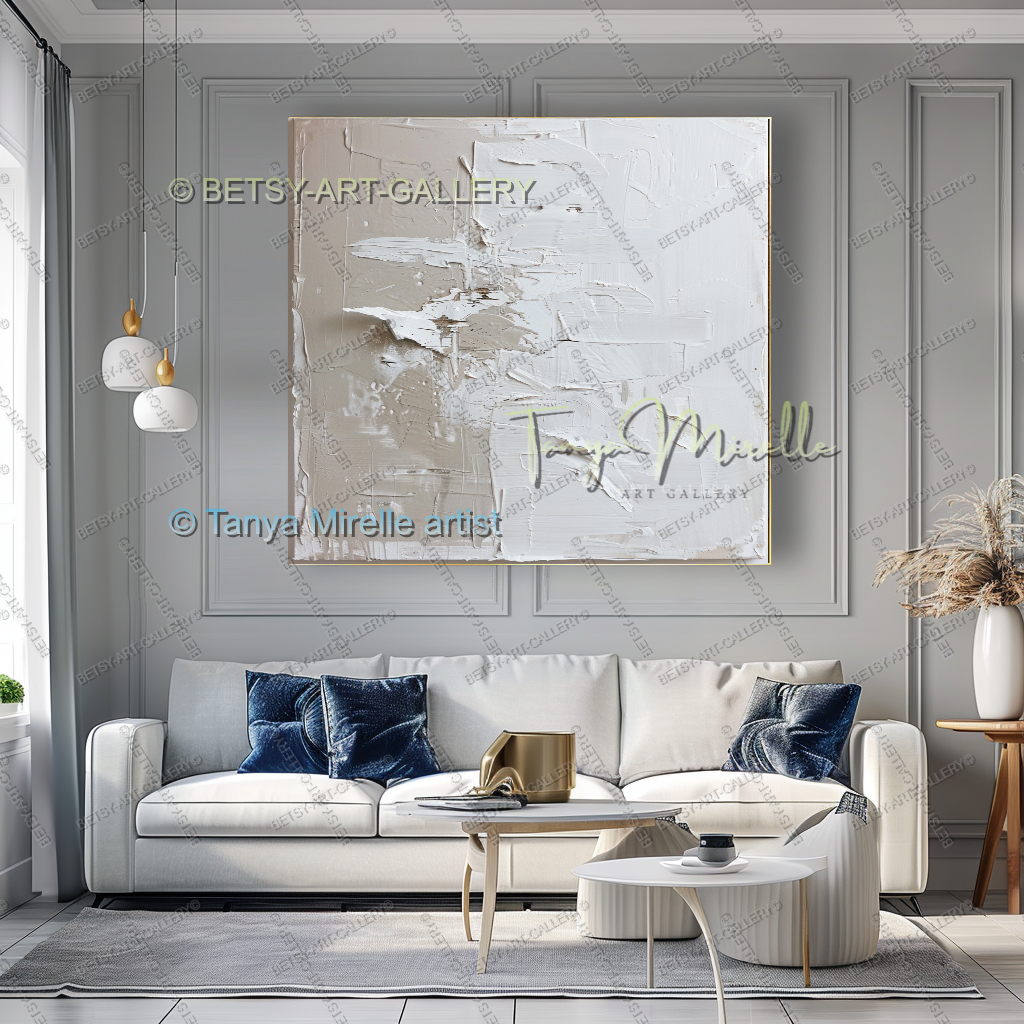 Luxury Minimalist Textured Abstract Canvas Painting