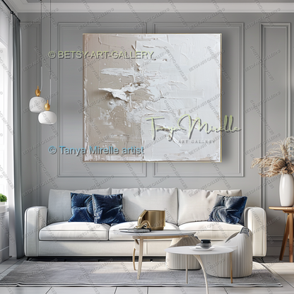 Luxury Minimalist Textured Abstract Canvas Painting
